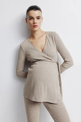 MAMA Ribbed Wrapover Top