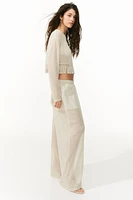 Pantalon large en tricot ajouré