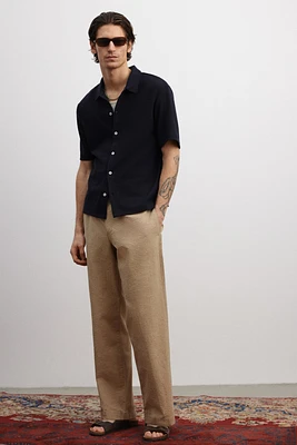 Pantalon décontracté en seersucker