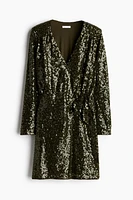 Sequined Wrap Dress