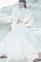 Fringe-Textured A-Line Skirt