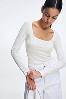 Picot-Trimmed Cotton Top