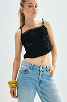Flounce-Trimmed Camisole Top