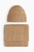 2-piece Knit Scarf and Beanie Set