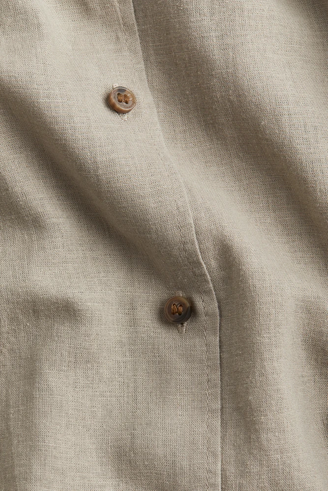 Linen-blend Sleeveless Shirt