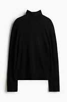 Fine-Knit Mock Turtleneck Sweater