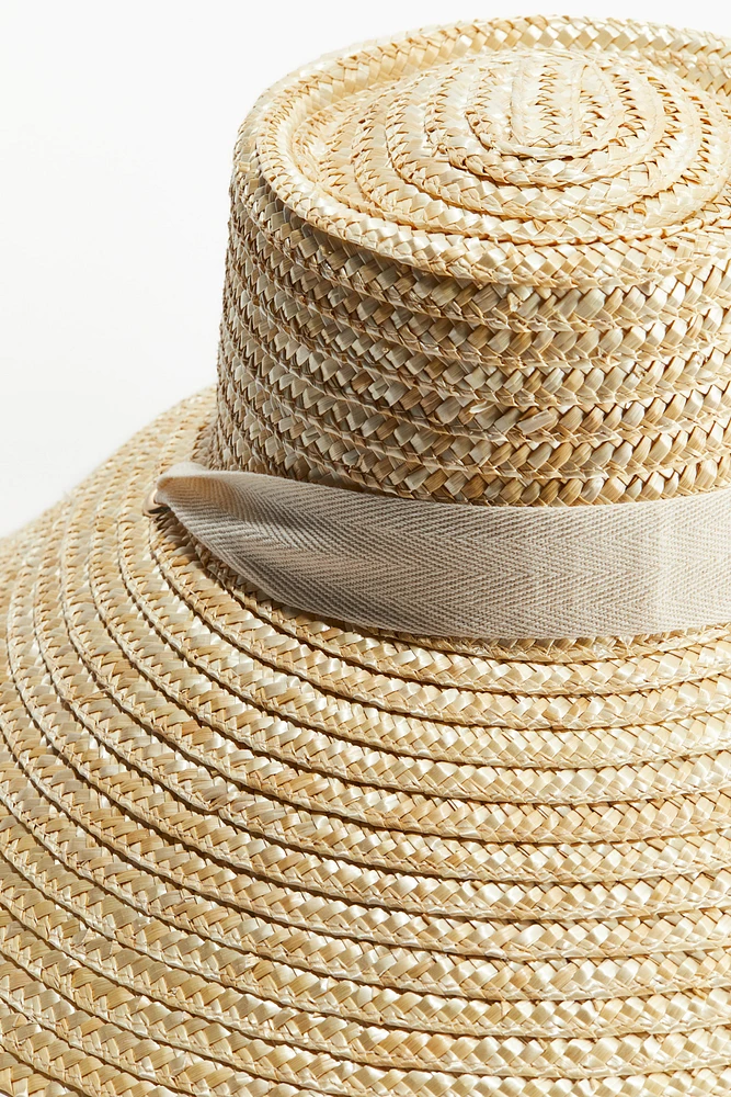 Strap-detail Straw Hat