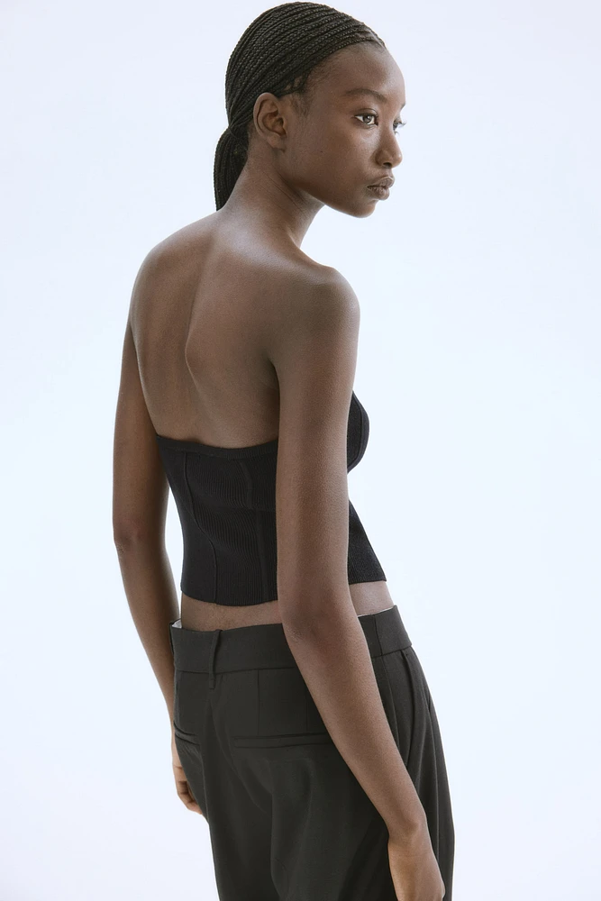Bustier en tricot côtelé