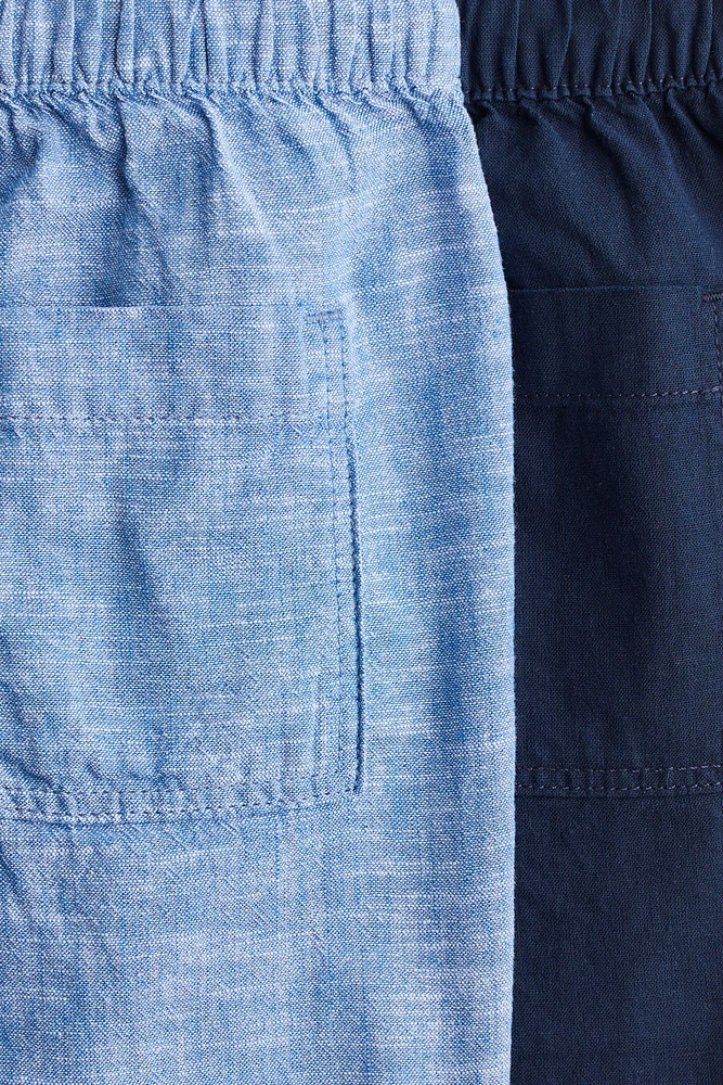 Lot de 2 shorts en lin mélangé