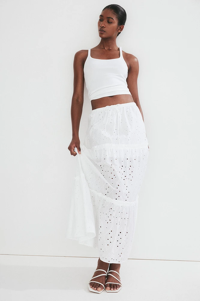 Skirt with Eyelet Embroidery