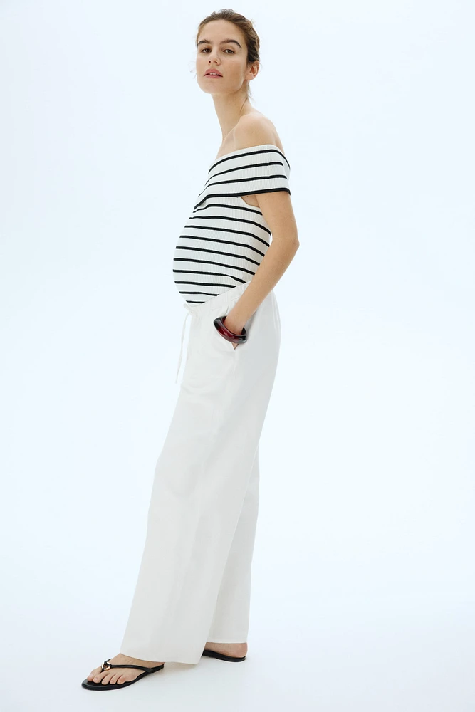 MAMA Denim Drawstring Pants