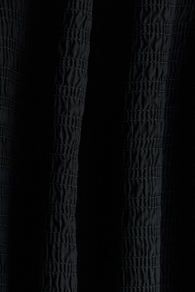 Puff-Sleeved Cotton Dress