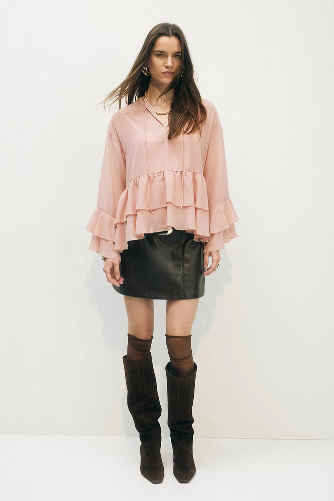 Flounced Chiffon Blouse