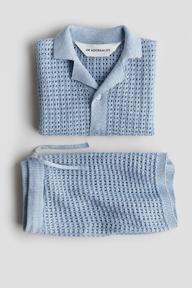 2-piece Pointelle-Knit Cotton Set