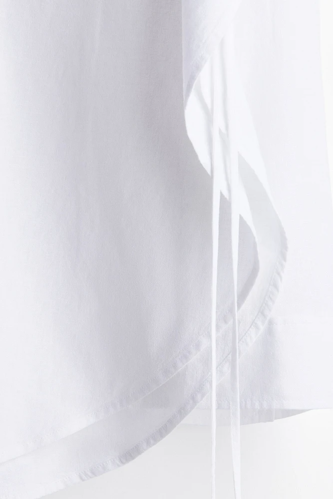 Chemise en lin mélangé avec détails à nouer