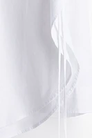 Tie-Detail Linen-Blend Shirt