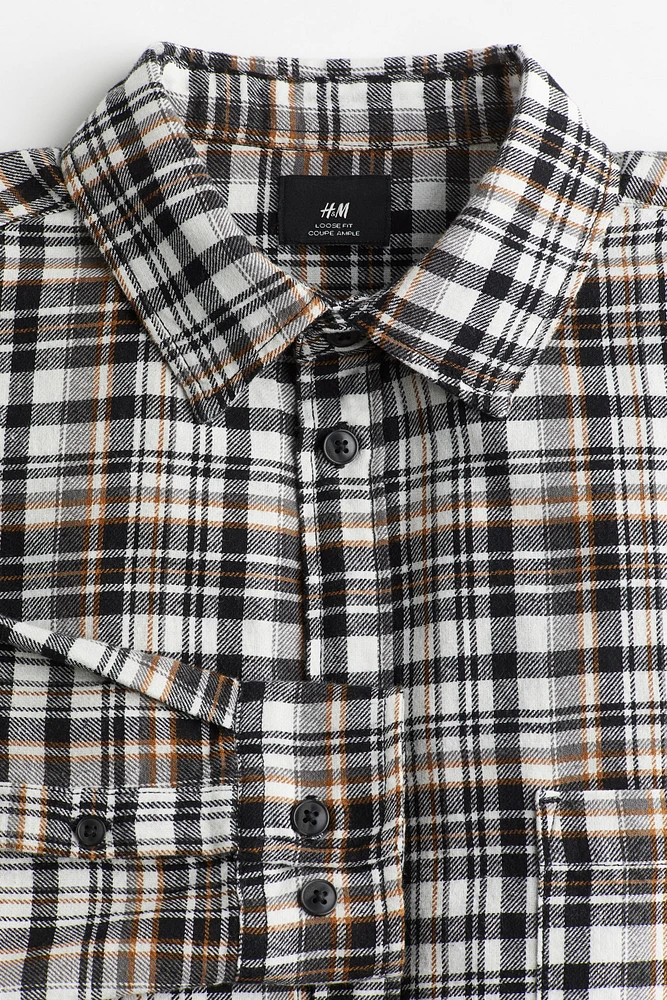 Loose Fit Flannel Shirt