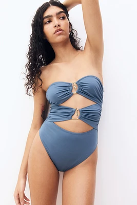 Padded-Cup Bandeau Swimsuit