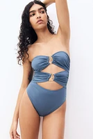 Padded-Cup Bandeau Swimsuit