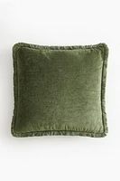 Velvet Cushion Cover with Fringe