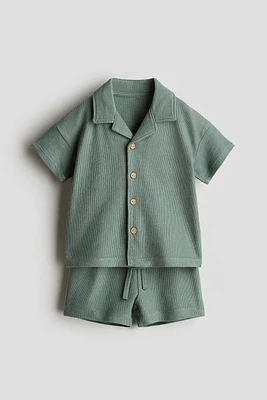 2-Piece Terry Resort Shirt and Shorts Set