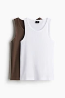 2-pack Slim Fit Ribbed Tank Tops
