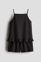 2-Piece Cotton Strappy Top and Shorts Set