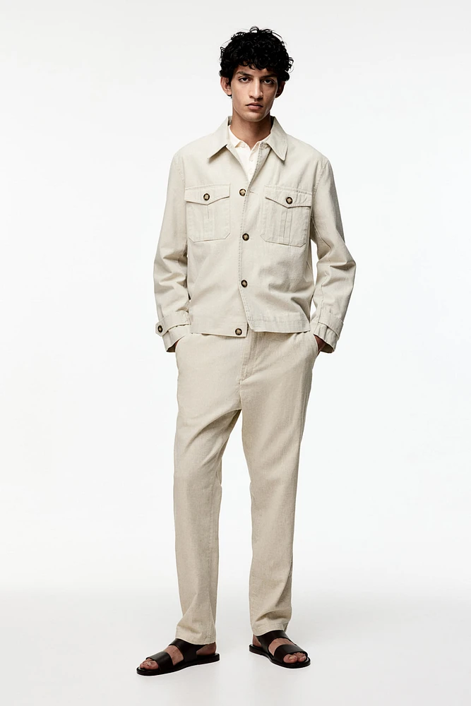 Regular Fit Linen-blend Pants