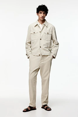 Regular Fit Linen-blend Pants
