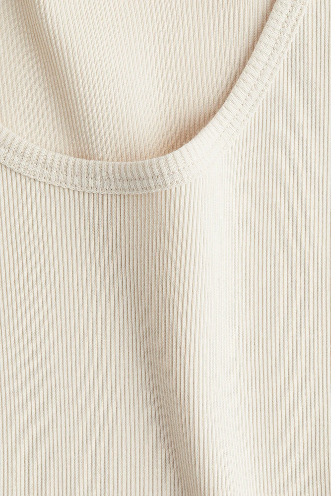 Ribbed Silk-Blend Tank Top