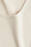 Ribbed Silk-Blend Tank Top