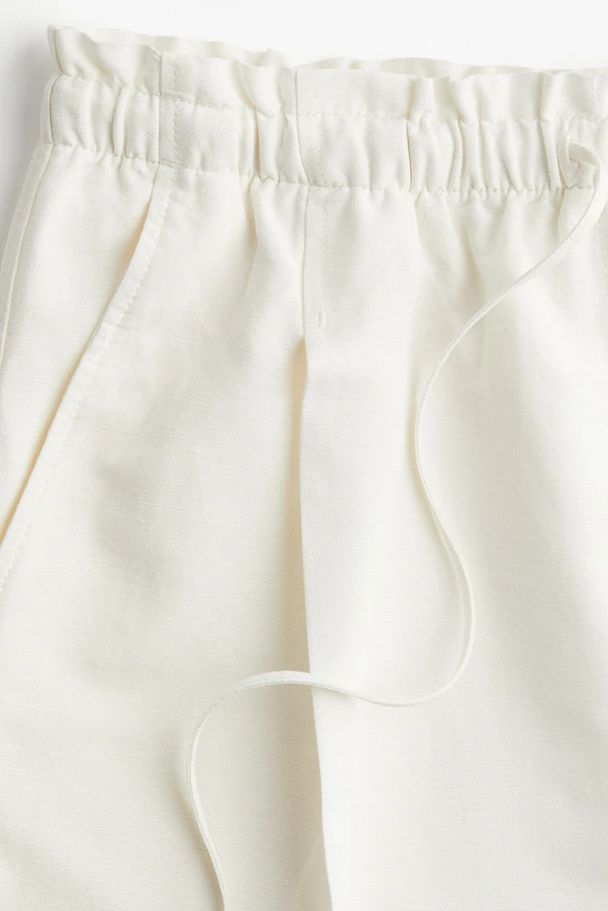Linen-Blend Drawstring Shorts