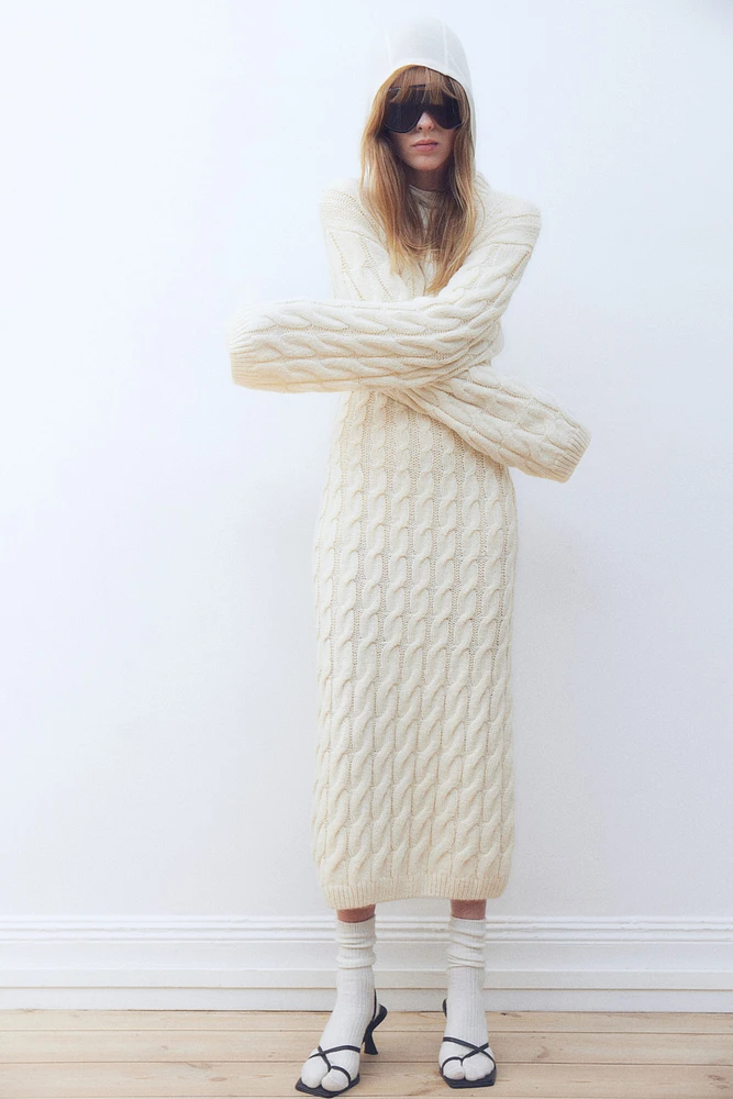 Cable-knit Midi Dress