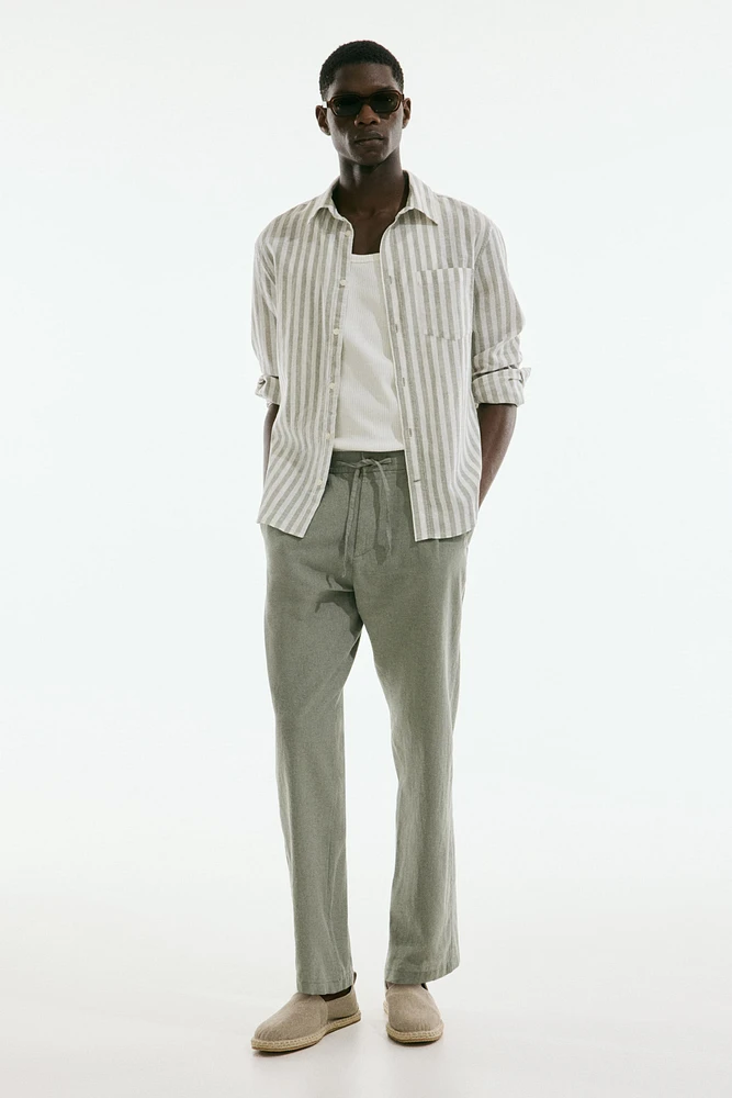 Regular-Fit Linen-Blend Shirt