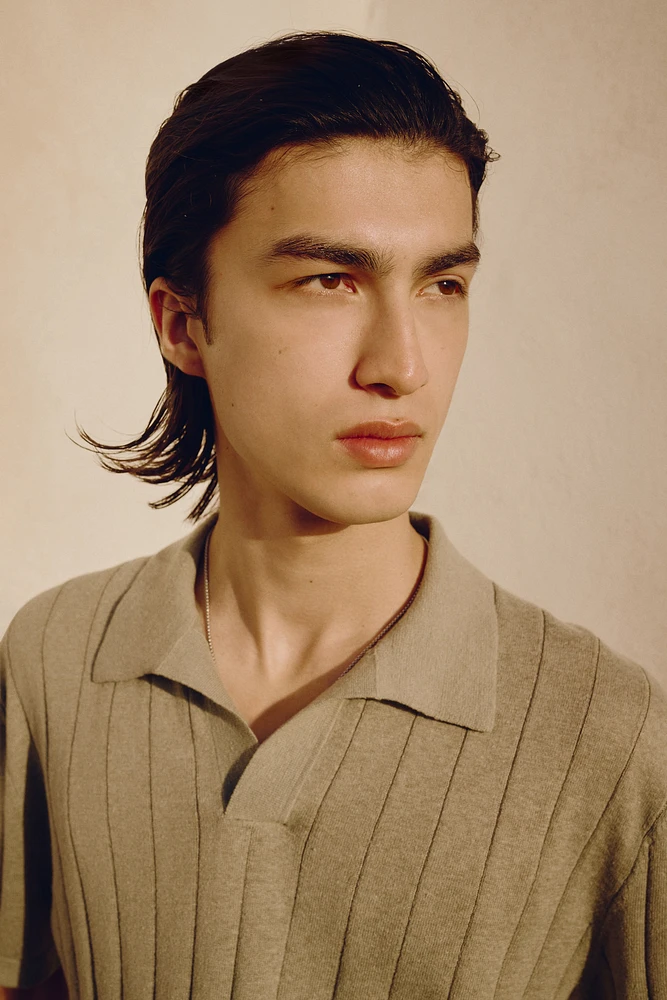 Regular Fit Linen-Blend Polo Shirt