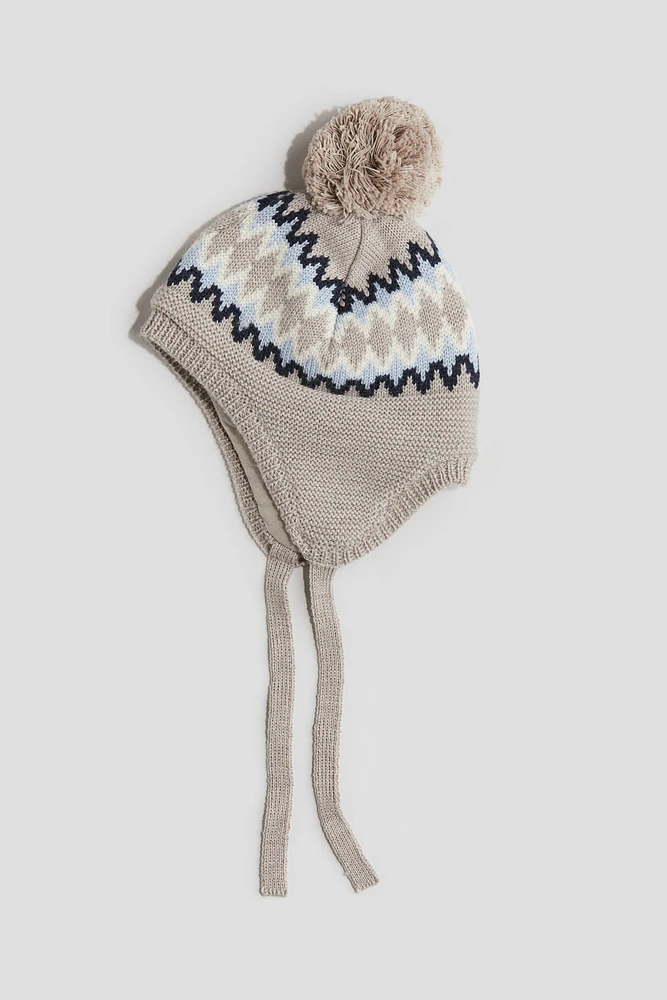 Wool-Knit Earflap Beanie