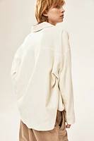 Oversized Linen-blend Cargo Shirt