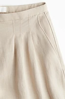 Wide-Leg Linen-Blend Pants