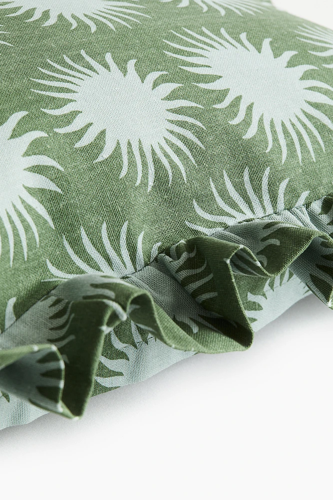 Housse de coussin à volant