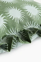 Housse de coussin à volant