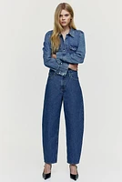 High Rise Barrel Leg Jeans