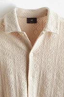 Regular Fit Hole-patterned Jersey Shirt