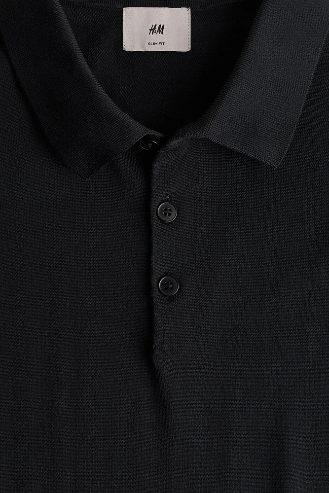 Slim Fit Silk-blend Polo Shirt