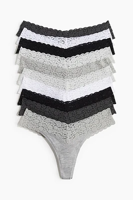 10-pack Lace Thong Briefs