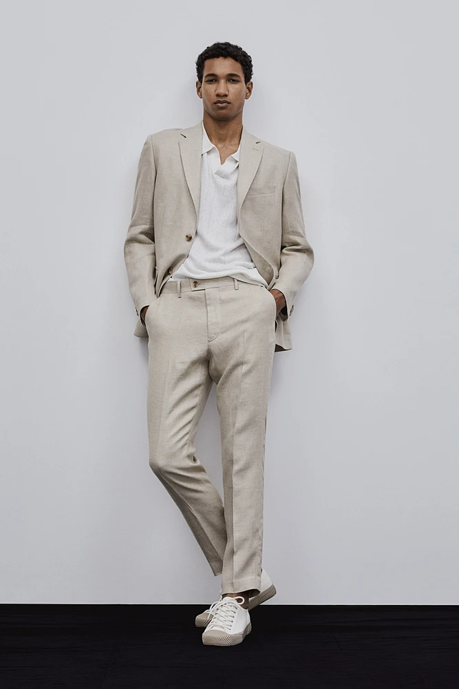 Slim Fit Linen Jacket