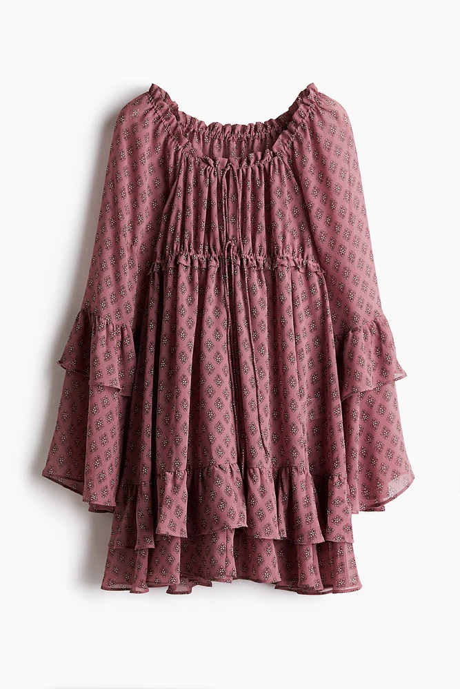 Flounced Chiffon Dress