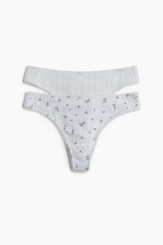 2-pack Pointelle Thong Briefs