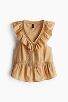 Ruffle-Trimmed Sleeveless Top