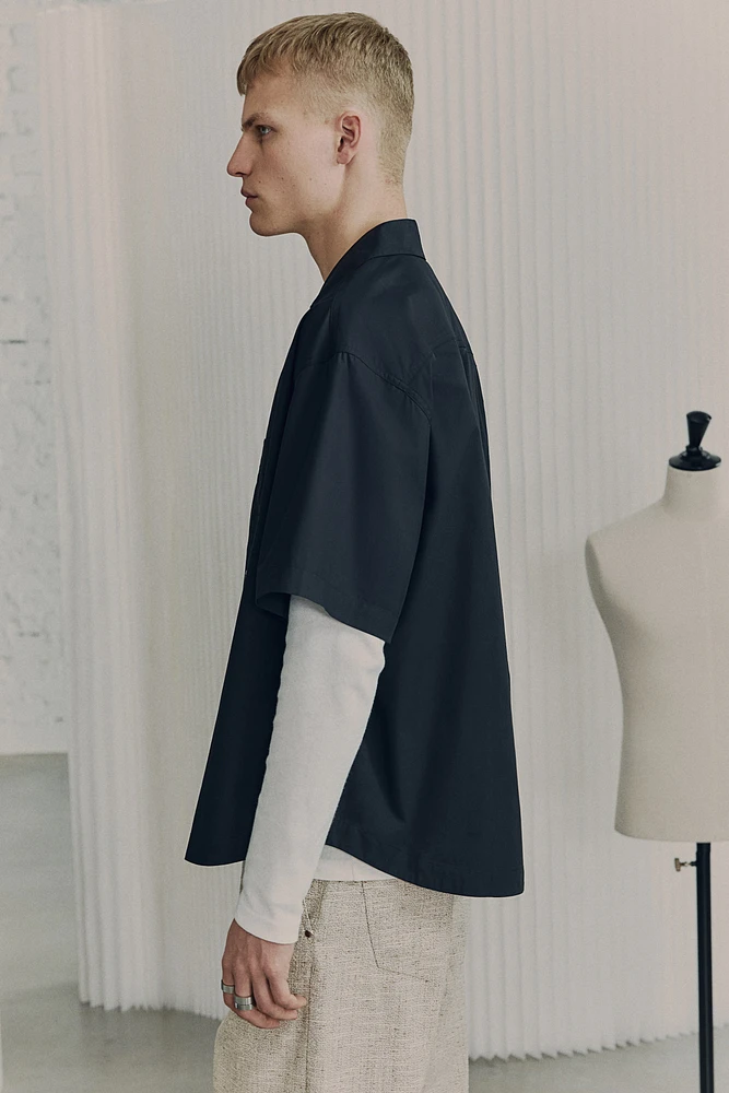 Chemise en coton pima avec col cubain