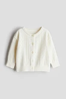 Pattern-knit Cotton Cardigan